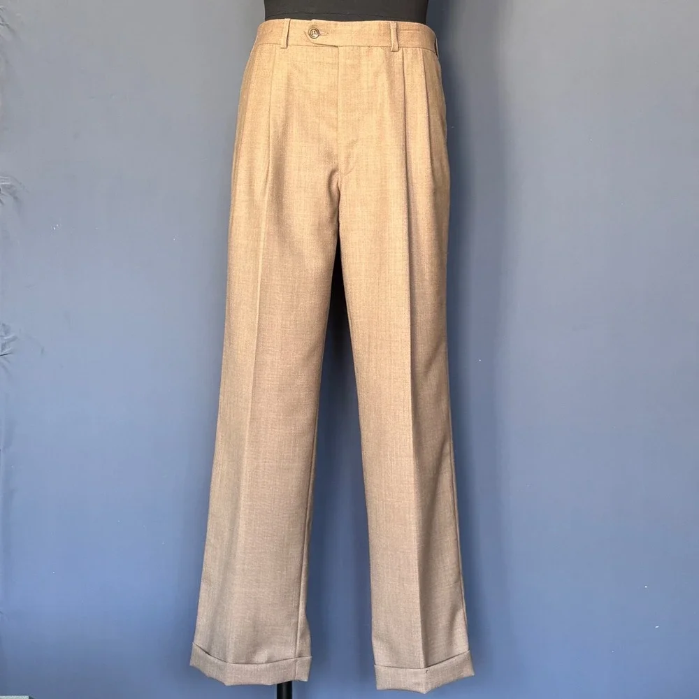 Vintage 1998 Ralph Ralph Lauren Dress Pants | 32x30 | Tan Pleated Cuffed Canada
